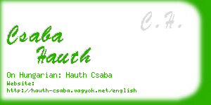 csaba hauth business card